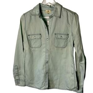 AG Adriano Goldschmied Sample Women’s Small Blue Cotton Tencel Linen Button Down